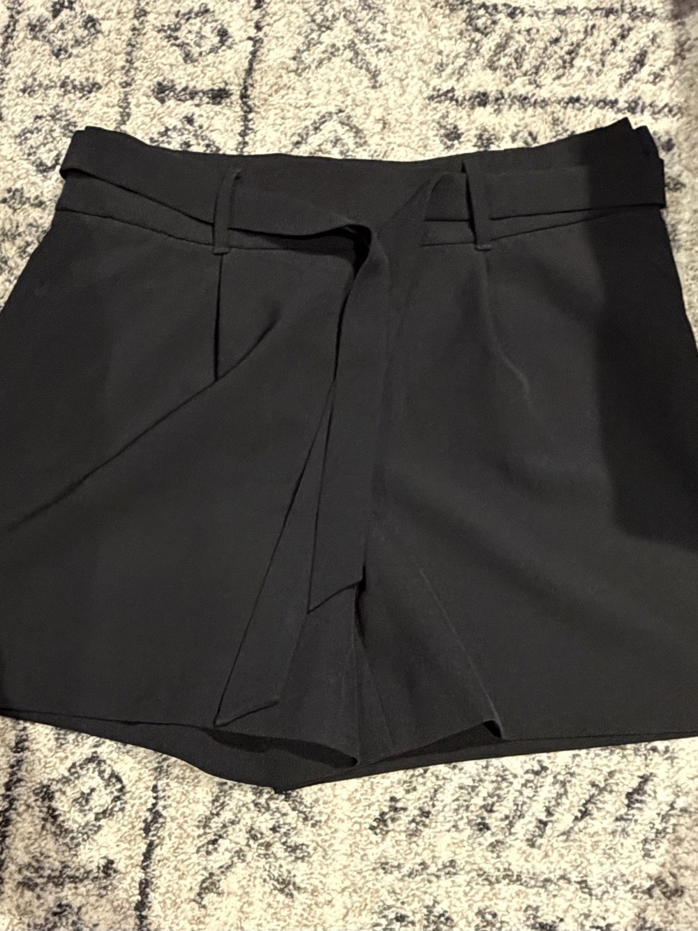 White House Black Market Black Tie-Front High-Waist Skort
